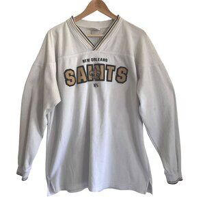Vintage New Orleans Saints NFL Pullover Jersey Size XL V-Neck Long Sleeve